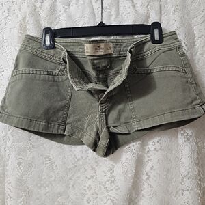 Olive/Camo Green Hollister Jean Shorts